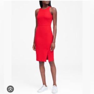 NEW Banana Republic Red Structure Wrap Skirt Sleeveless Mini Dress Size 4P